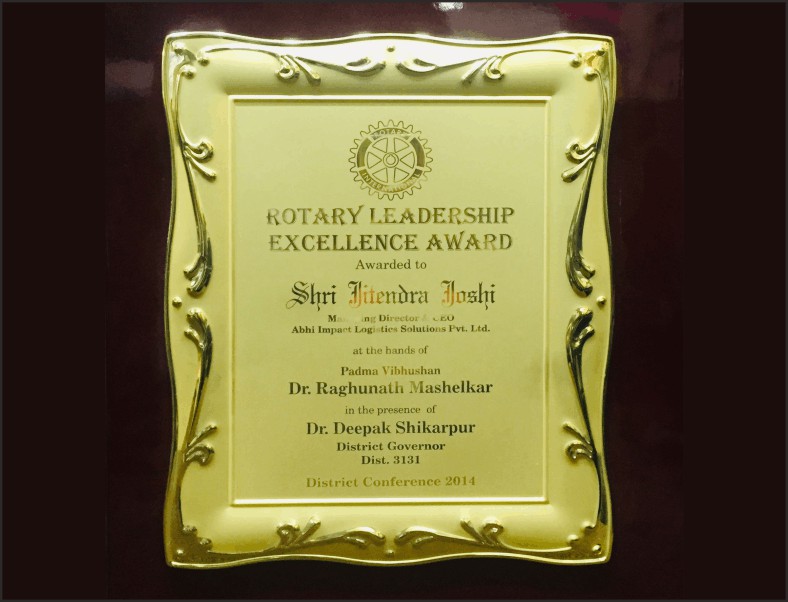 Rotary Leadership Excellence, Dr Jitendra Joshi - Founder & Chairman of Abhi Group, Padma Vibhushan Dr. Raghunath Mashelkar